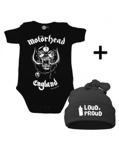 baby gavesett Motörhead babybodyer baby-baby & Loud & Proud lue