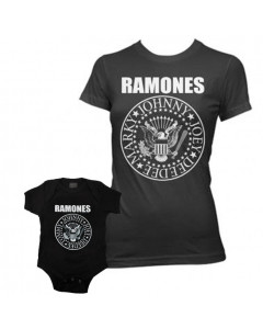 Matchende rockesett Ramones mammaer's t-skjort & Ramones babybodyer Baby
