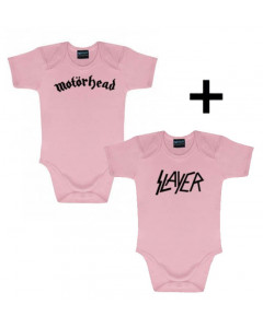 gavesett Motörhead babybodyer & Slayer babybodyer rosa